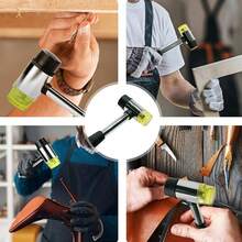 Double-Headed Rubber Mallet Soft Strike Non-Marking Hammer Tool With Steel Handle For Flooring, Tents, Furniture, DIY Crafts - Multi-color - View 7