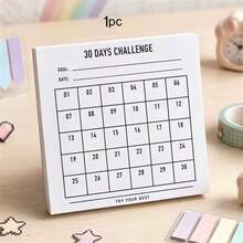 Minimalist English Habit Tracker Sticky Notes, Self‑Discipline Checklist Memo Pad, Adhesive Planner Notepad, Aesthetic Student Daily Record Stationery - A - View 12