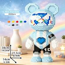 Cute Personalized Blue Animal Series Collection, 1400+ To 2700+ Pcs, Adult Building Block Set, Creative Room Decor, Desktop Ornament, Stress Relief Toy, Halloween Gift, Birthday Gift, Christmas Gift, Graduation Gift, Best Friend Gift, Couple Gift, New Year Gift, Suitable For Everyone - Multicolor - View 15
