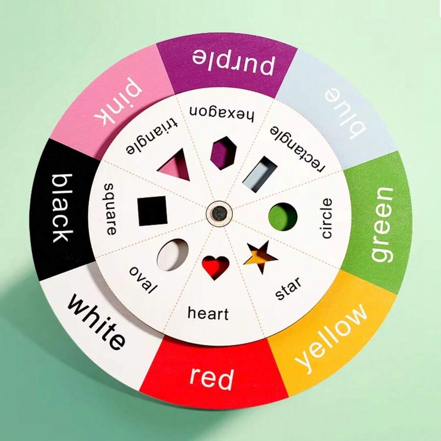 Rueda de Colores y Formas Juguete Educativo Temprano para Niños Juego de Cognición y Emparejamiento para Niñas y Niños - Multicolor - Ver 1