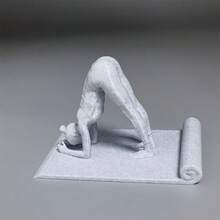 3D Printed Yoga Girl Mobile Phone Stand - Creative Meditation Figure Design - Stable Desktop Phone Holder - Home And Office Decorative Item - Suitable For Multiple Types Of Mobile Phones - A - View 3