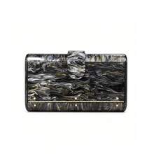 CEZIRA Luxury Glitter Acrylic Square Box Flip Top Evening Clutch Bag For Women, Portable Exquisite Wallet Suitable For Banquet, Dinner, Party, Date, Holiday And Daily Use - Multicolor - View 12