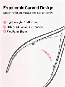 UR SUGAR 1Pc Stainless Steel Dead Skin Cuticle Nipper, Slanted Sharp Blade Nail Clipper, Pedicure & Manicure Trimming Tool For Foot Nail Cuticle Remover Accessory - Silver - View 4