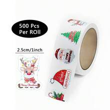 TYFYO 500pcs Laser Cartoon Christmas Stickers Christmas Gift Wrapping Label Sticker Scrapbook Stationery,1" - Laser 3 - View 2