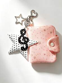 Star Coin Purse, Music Element Hanging Short Wallet, Headphone Storage Bag, Wave Keychain, Girl's Accessory, With Detachable Keychain - Multicolor - View 13