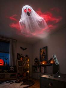 White Ghost Mood Light, Single Or Double Red Eye Styles, Portable USB Plug-In 360° Rotating Lamp For Spooky Bedroom Decor, Halloween Parties And Festive Home Styling - Multi-color light - View 9