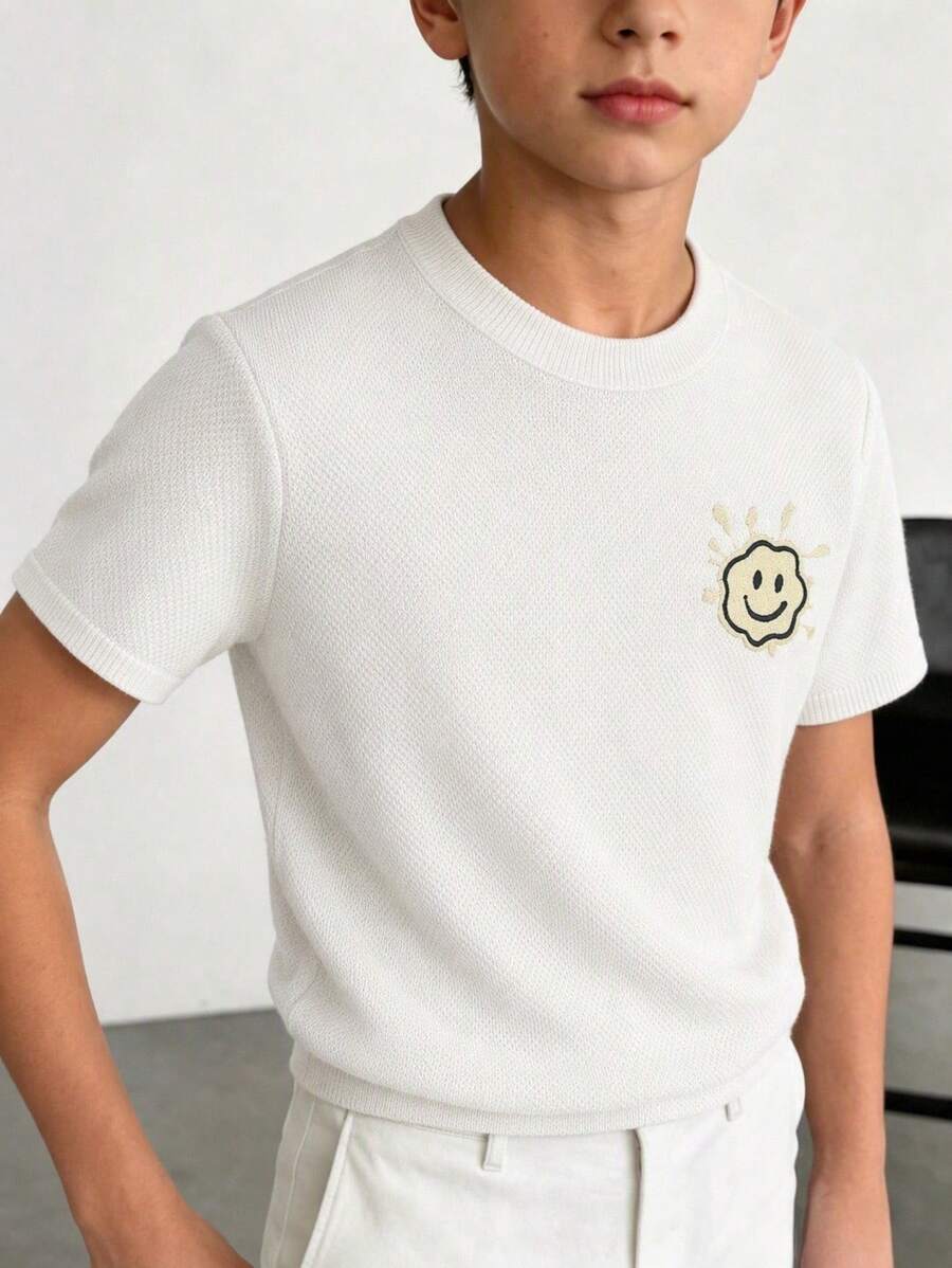 Tween Boys Knit Tops - White - View 1
