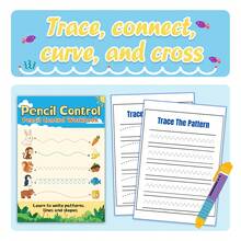 Pencil Control Tracing Notebook, Learning Patterns Lines And Shapes, Pre-Writing Handwriting Practice, Fine Motor Skills Activity Pages, Suitable For Early Learning Exercises At Home And In Classroom - Pencil Control Tracing - View 2