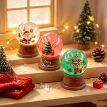 Winter Christmas Theme Miniature Decor, Mini Christmas Reindeer Crystal Ball + Mini Gift Box Resin Ornament, Suitable For Micro Scene Arrangement, Home Decor, Car Interior, Party Decoration, As A Small Gift - Christmas - View 10