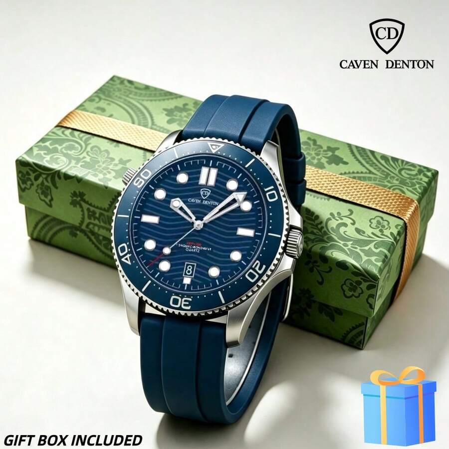 GAVEN DENTON Luxury Classic Men's Quartz Watch, Waterproof Calendar Luminous Multifunction Automatic Wristwatch, Comes With Gift Box, Ideal Choice For Personal Wear And Gifting