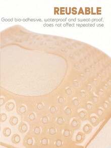 1 Pair Seamless Invisible Push-Up Strapless Backless Front-Closure Self-Adhesive Silicone Breast Pads For Women, Suitable For Various Parties, Weddings, Back To School Occasions, Christmas Gifts, Christmas - Multicolor - View 6