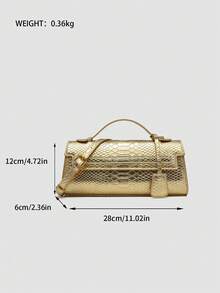 1pc PU Handbag, Multifunctional Shoulder Bag, Crossbody Bag, Women's Bag Suitable For Daily Fashion Matching And Travel, Ideal Choice For Valentine's Day, Comfortable And Fashionable, Fashionable Handbag, Personalized Gift Choice, 2025 Accessories, Fashion Style Suitable For All Occasions, Affordable Luxury, Rebel Party Bag, Perfect For Parties, Weddings, Balls, Dinners/Banquets, Elegant Women's Bag - Gold - View 9
