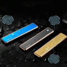 Isqueiro fino usb Eletronico Recarregavel Bateria esqueiro metal Portatil Acendedor Sem Chama Multiuso Elegante - Preto - Visão 2