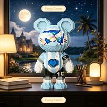 Cute Personalized Blue Animal Series Collection, 1400+ To 2700+ Pcs, Adult Building Block Set, Creative Room Decor, Desktop Ornament, Stress Relief Toy, Halloween Gift, Birthday Gift, Christmas Gift, Graduation Gift, Best Friend Gift, Couple Gift, New Year Gift, Suitable For Everyone - Multicolor - View 7