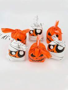 10pcs/20pcs/30pcs/50pcs Tas Serut Telinga Kelinci Kartun Halloween, Tas Permen Motif Mumi Rumah Hantu, Tas Hadiah Liburan Trick-Or-Treat, Tas Kemasan Hadiah Pesta, Tas Penyimpanan Hadiah Kecil Bertema Halloween - Tas kemasan hadiah - View 7