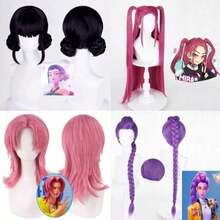 Mattel Medium-Length Curly Cosplay Wig For Anime Female Characters, Light Purple Matte High-Temperature Fiber, Wolf Cut Design With Short Front And Long Back, Realistic Scalp Parting, Layered And Naturally Voluminous, Suitable For Anime/Game Neutral Characters, Daily Mullet Style, Lolita, JK Outfit, Stage Performance, Short Video Shooting - Multicolor - View 6