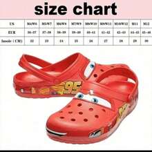 Sepatu Clog Merah Lightning Mac IP Kartun Hasil Kolaborasi FIFA, Cetakan Tema Balap No. 95, Sol Lembut, Anti Selip, Bernapas, Sandal Kasual, Gaya Serbaguna untuk Musim Panas, Luar Ruangan, dan Pantai - Beraneka warna - View 3