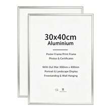 Mosearon 1pc/2pcs/3pcs/4pcs A3 Photo Frame, Classic Silver Rectangular 30x40cm Picture Frame, A4 Photo Frame, Poster Frame, No Mat, Suitable As Vacation Gift For Friends And Family, Can Be Hung Horizontally Or Vertically - Silver - View 9