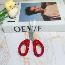 1pc High-Quality Rhinestone Scissors, Stainless Steel Portable Scissors For Office, School, Home, Cutting Paper, Opening Packages, Trimming Bangs And Threads, Rhinestone Decorated Scissors, Learning Supplies, School Supplies, DIY Stickers - Multicolor - View 10