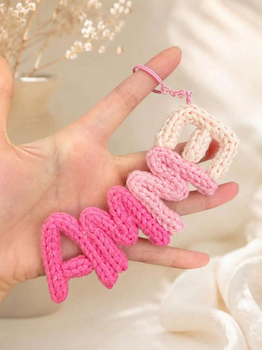 Customized Keychain, Name Tag, Crocheted Letter And Car Keychain - Personalized Gift, Suitable For Bag Charm, Birthday Or Halloween - Multicolor - View 1