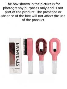 2-In-1 Built-In Water Spray Hair Comb, Refillable Fine Mist Anti-Static Hairbrush, Portable Travel Hair Comb, Suitable For Wet And Dry Hair, Ideal For Curly, Coarse Hair And Children - Style C - View 7
