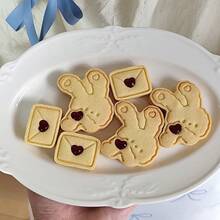 3Pcs Cute Bunny Envelope Cookie Cutter Set, Heart Detail Embossing Baking Molds For Sweet Style DIY Dessert & Handmade Treat Gift - View 4