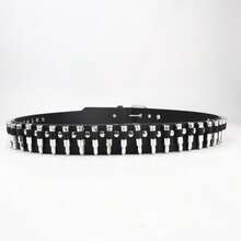Women's Rivet Bullet Head Gothic Punk Style Casual Jeans Belt - Multicolor - View 5