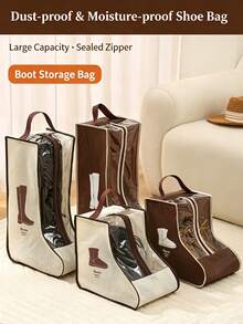 Dustproof Large Capacity Portable Handheld Storage Bag, Suitable For Tall Boots And Ankle Boots, Ideal For Home Closet Or Travel Essentials - Multicolor - View 1