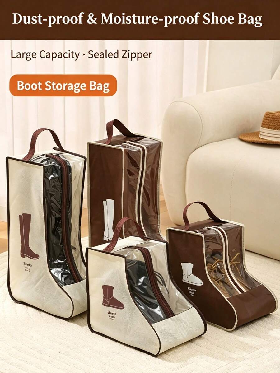 Dustproof Large Capacity Portable Handheld Storage Bag, Suitable For Tall Boots And Ankle Boots, Ideal For Home Closet Or Travel Essentials - Multicolor - View 1