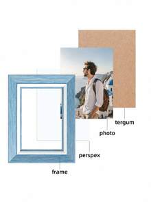 1pc Creative Wall-Mounted Connected Decorative Picture Frame With Rope, 5-Inch 4-Panel Combination, Suitable For Bedroom, Living Room, Corridor Gifts Birthday Graduation - Multicolor - View 5