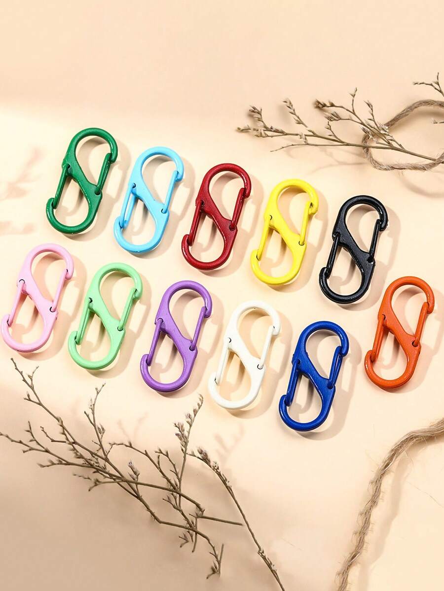 10/20pcs Colorful Zinc Alloy S-Shaped Double-End Spring Snap Hooks, Jewelry Making Clasps And Hooks, Handmade DIY Accessories For Jewelry, Keychains, Door Latches - S-type - View 1
