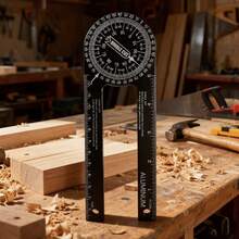 New 0-360° Precision Measuring Tool With Angle/Degree Scale, 360° Heavy-Duty Aluminum Alloy Protractor, Suitable For Woodworking, DIY Woodworking, Bevel Guide, And Angle Cutting Positioning Tool For Wood And Plastic Materials - A - View 8