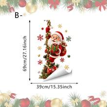1/2pcs Christmas Santa Claus Gift Window Decals, Double-Sided PVC Static Cling Stickers, Suitable For Living Room, Store And Christmas Home Decor - Multicolor - View 11