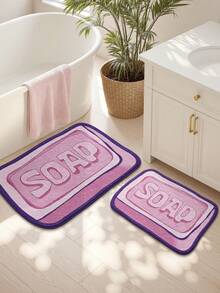 1pc Bathroom Floor Mat Rug, Soap Pattern, TPR Backing Non-Slip, Suitable For Kitchen, Outdoor, Indoor, Hallway, Bedroom, Living Room, Bedside Decor Rug, Machine Washable Easy To Clean, Bathroom Autumn Decor Rug - Multicolor - View 12