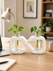桌面水耕植栽盆「適用於 2.5cm 試管尺寸」，居家、辦公室、客廳裝飾的理想選擇，送給植物愛好者的禮物 - 多色 - 查看 5