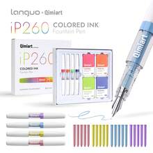 5-Tone 4-Color Set Languo Colored Ink Fountain Pens, Alloy Nib, 1.5g Large Capacity Replaceable Ink Cartridges, Multiple Color Options, Smooth Writing Without Skipping, Suitable For Journaling, Drawing, Card Making, Note-Taking And Handmade DIY Crafts - 4-color Ballpoint Pen - View 12