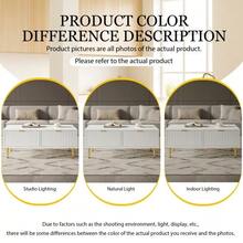 Modern White Coffee Table With Gold Accents, 2 Drawers, Vertical Stripe Design, 100*50*40cm, Living Room Coffee Table, Low Sofa Table - White + Gold - View 8