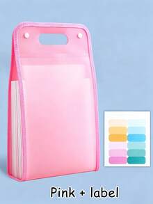 13-Pocket Expandable File Folder With Colorful Label Stickers, Portable Vertical Expanding Document Organizer, 13-Slot Exam Paper Storage Box, Paper File Organizer, Large Capacity, Suitable For Home, School And Office A4 Letter Size Document Storage, Back To School Essential, College Must-Have - Multicolor - View 13