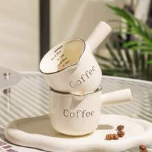 1 buah/2 buah Cangkir Espresso 90ML dengan Pegangan, Cangkir Espresso Keramik, Bibir Cangkir Berbentuk V, Gelas Ukur Kopi dan Wadah Susu, Cocok untuk Membuat Espresso dan Membuih Susu, Pilihan Ideal untuk Pecinta Espresso - MultiWarna - View 2