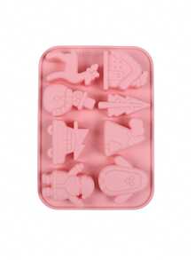 1pc 8-Cavity Silicone Christmas Baking Mold - Santa, Snowman, Tree & Reindeer Designs For Chocolate, Candy, Jelly & Pudding - Perfect For DIY Holiday Treats, Cake Mold - Multicolor - View 15