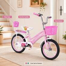 16-Inch Bicycle With Front Basket And Training Wheels, Commuter Bike, Random Color - Multicolor - View 2