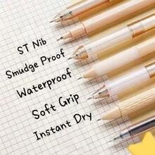 7pcs Gel Pen Set, ST Tip Quick-Dry Black Ink, Retractable Hybrid Ink Pen, Waterproof, Soft Grip, Smooth Fine Tip Writing Stationery, Suitable For School Office Supplies, Back To School Essentials - Multiple Styles - View 3