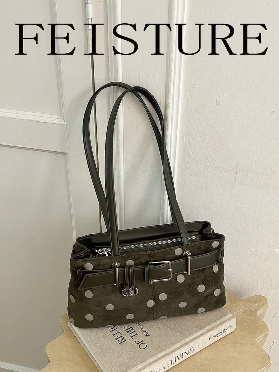FEISTURE 1件女款時尚腋下肩背包，附裝飾肩帶，適合日常出行、約會、通勤