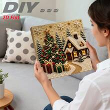 1 Set Christmas Snow House 5D Diamond Painting, 2D HD Printed Full Drill Kit, Scene Home Wall Decor Creative Christmas Handmade Gift - A - View 4