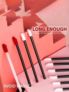 100pcs Disposable Mascara Brush Set With Lip Gloss Brush Head, Nylon Bristles, Suitable For Neutral Skin, Fragrance-Free, ABS Plastic Handle - Multicolor - View 7