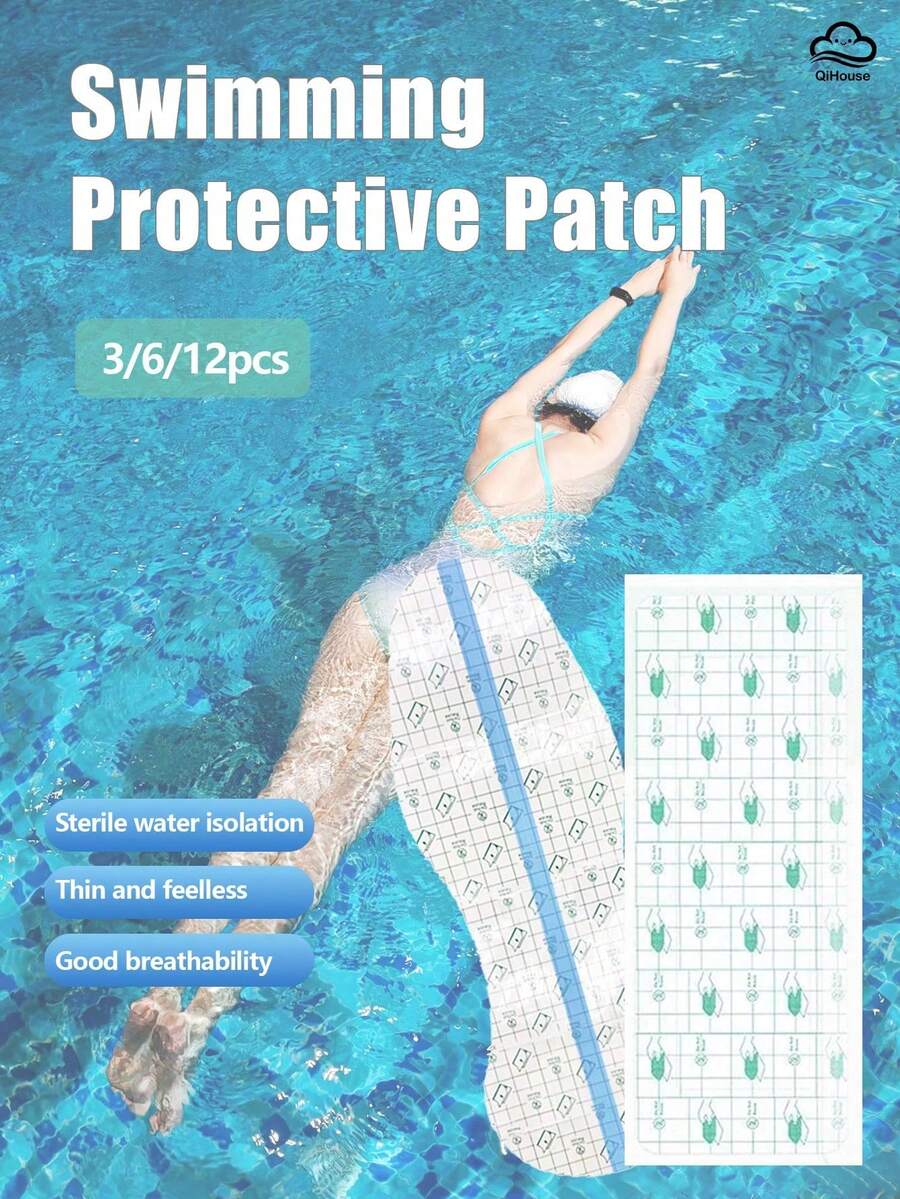 3/6/12pcs/Pack, Intimate Waterproof Patches, Swimming Protection Patches, Waterproof & Stain-Resistant, Lightweight & Seamless, Extra Long & Wide, Sterile Swimming Patches, Full Coverage, Leak-Proof During Intense Exercise, Specifically For Intimate Areas, Infection Prevention - Waterproof Intimate Area - View 1