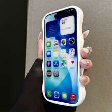 1件可愛波浪邊手機殼，適用於 iPhone 17 ProMax/17Pro/17/11 12 13 14 15 16 Pro Max，含相機鏡頭保護蓋 - 白色 - 查看 3