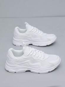Chaussures de course respirantes de mode décontractée unisexe, chaussures de jogging de sport extérieur pour femmes, chaussures de voyage confortables et respirantes, chaussures de course sur route pour hommes, chaussures de marche décontractées légères - Blanc - Voir 5
