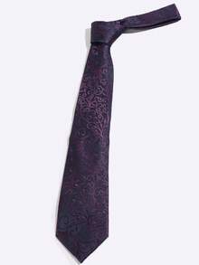 1pc Purple Base Vintage Floral Jacquard Shiny Tone Formal Party Dress Shirt Decorative Tie - Multicolor - View 5