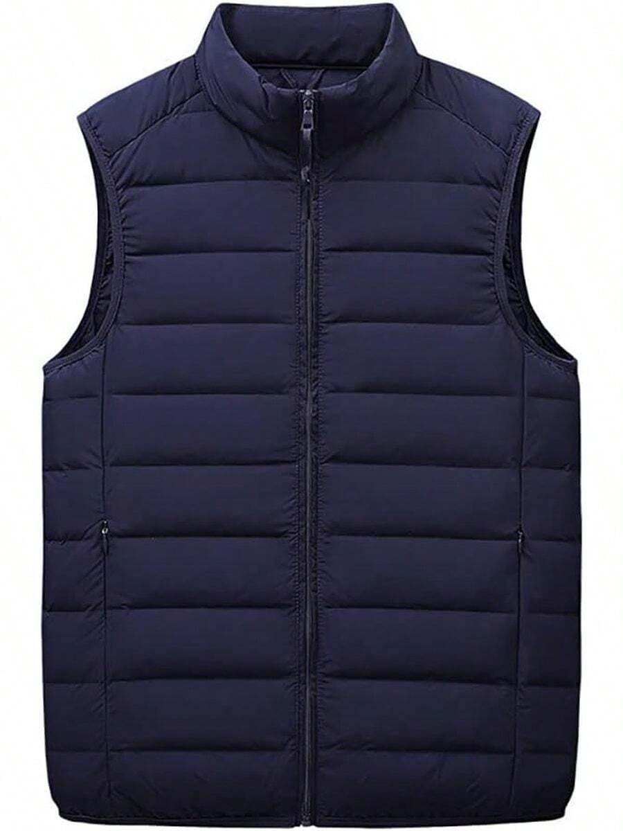Chaleco cálido de Invierno para Hombre Chaleco Aislante para Hombre, Chaqueta Ligera con Cuello Alto, Chaleco cálido sin Costuras para Senderismo, Viajes, Correr, 4 Colores Lavar a Maquina - Albaricoque - Ver 1